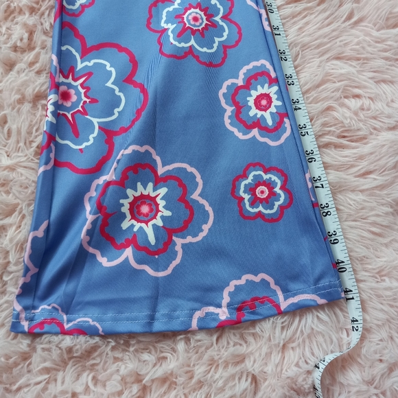 Bellbottom leggings! Y2k revival flower power retro print silky fit&flares - Picture 5 of 7